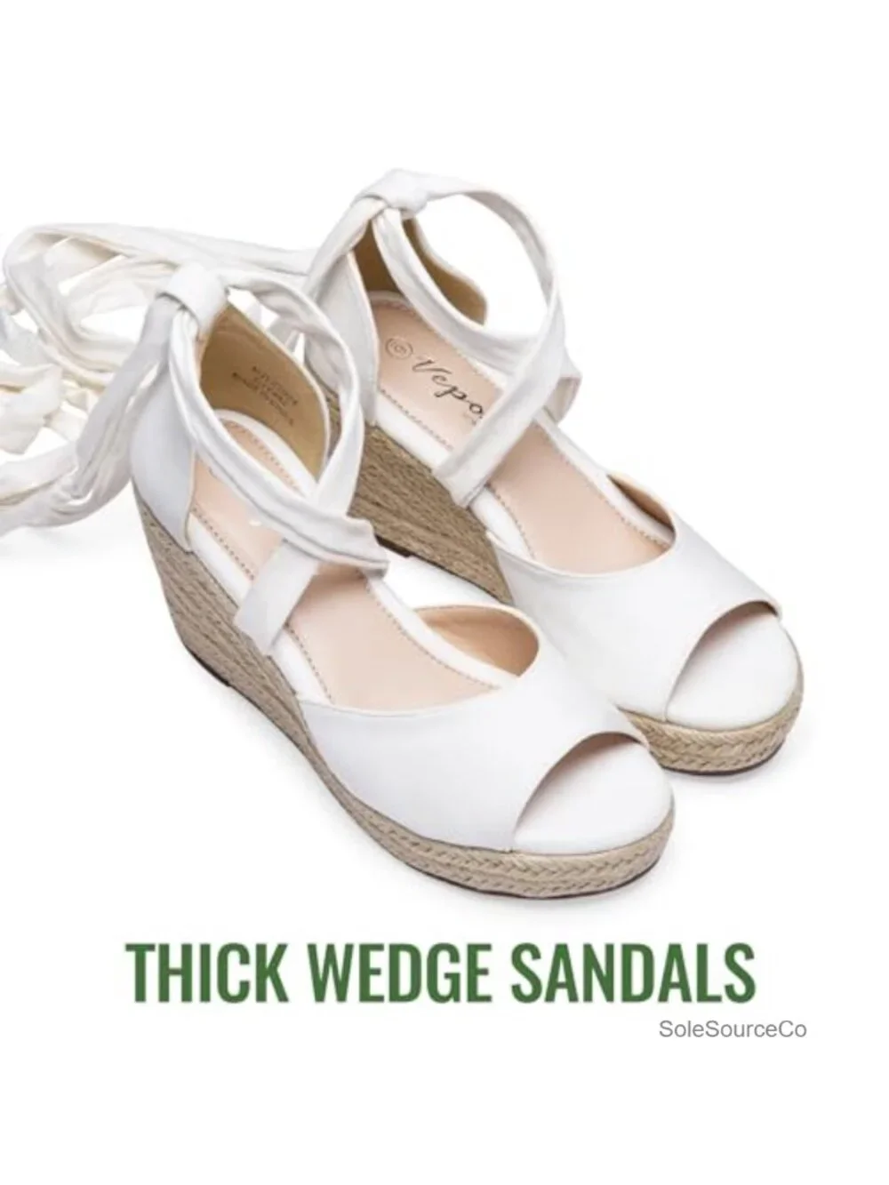 Vepose Women's Espadrille Wedge Sandals Lace Up Open Toe Platform 3.5